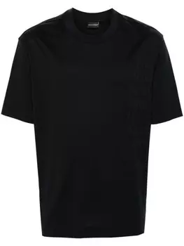 Emporio Armani футболка с нашивкой-логотипом, синий