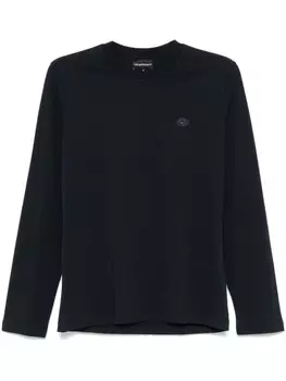 Emporio Armani футболка с нашивкой-логотипом, синий
