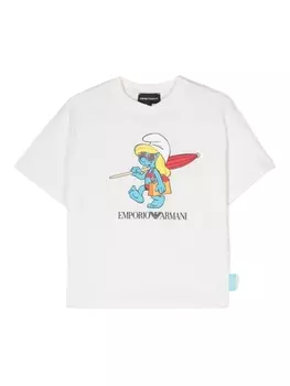 Emporio Armani футболка с принтом The Smurfs, белый