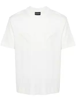 Emporio Armani футболка с вышитым логотипом, белый
