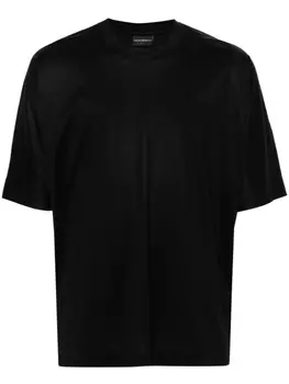 Emporio Armani футболка с вышитым логотипом, черный