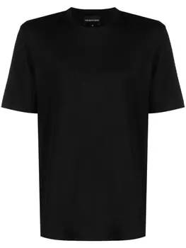 Emporio Armani футболка с вышитым логотипом, черный