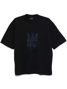 Emporio Armani футболка с вышивкой, синий