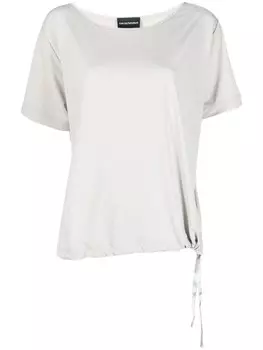 Emporio Armani футболка с завязками сбоку, серый