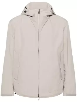 Emporio Armani габардиновая куртка с капюшоном, нейтральный цвет