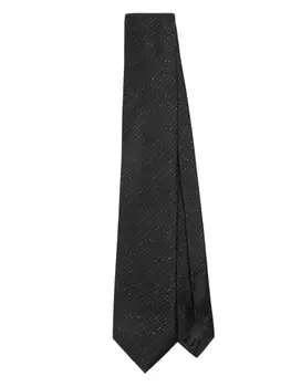 Emporio Armani галстук из смесового шелка с блестками, черный