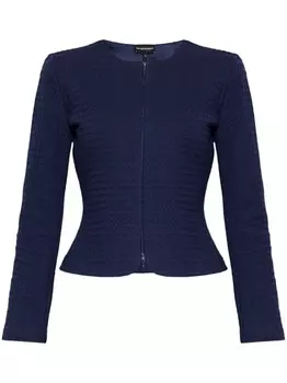 Emporio Armani хлопчатобумажная приталенная куртка, синий