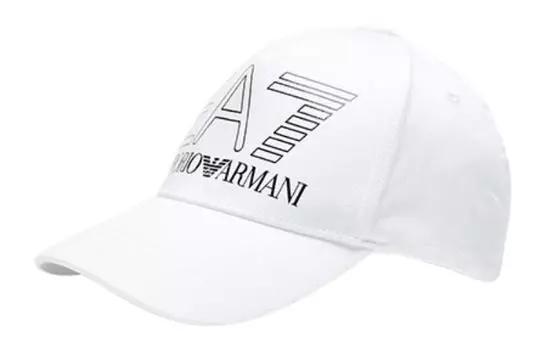 EMPORIO ARMANI Хлопковая бейсболка унисекс белые