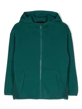 Emporio Armani худи на молнии с логотипом, зеленый