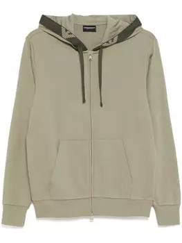 Emporio Armani худи на молнии, зеленый