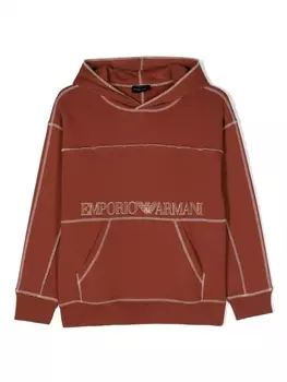 Emporio Armani худи с логотипом, коричневый