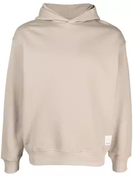 Emporio Armani худи с нашивкой-логотипом, нейтральный цвет