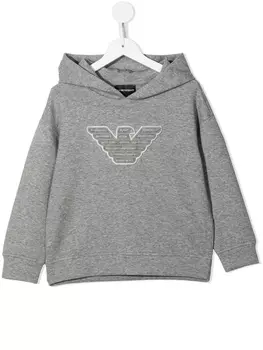 Emporio Armani худи с нашивкой-логотипом, серый