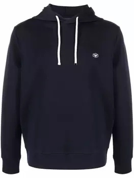 Emporio Armani худи с нашивкой-логотипом, синий