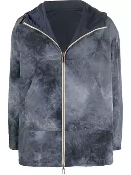 Emporio Armani худи с выбеленным эффектом, синий