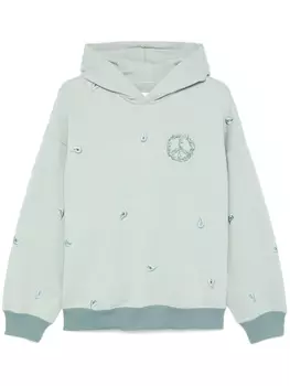 Emporio Armani худи с вырезами, серый