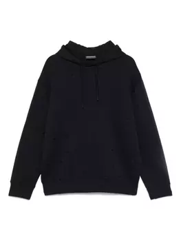 Emporio Armani худи с вышитым логотипом, синий