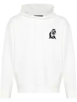 Emporio Armani худи с вышивкой French Bulldog, белый