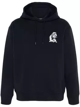 Emporio Armani худи с вышивкой French Bulldog, синий