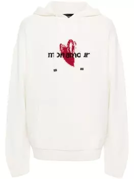 Emporio Armani худи вязки интарсия из коллаборации с Mon Amour, нейтральный цвет