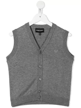 Emporio Armani кардиган без рукавов, серый