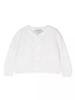 Emporio Armani кардиган из вирджинской шерсти вязки интарсия с логотипом, белый