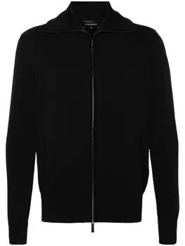 Emporio Armani кардиган с косым воротником, черный