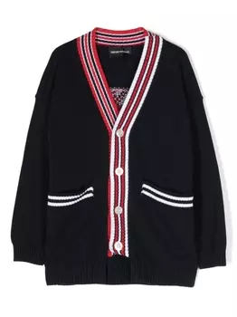 Emporio Armani кардиган с логотипом, синий
