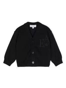 Emporio Armani кардиган с жаккардовым логотипом, синий