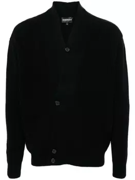 Emporio Armani кардиган в рубчик, синий