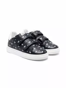 Emporio Armani кеды на липучках с логотипом, синий