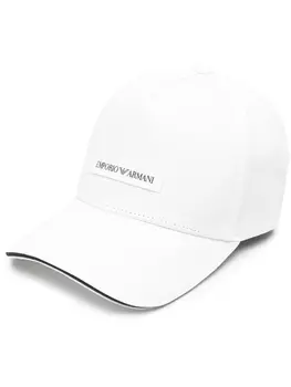 Emporio Armani кепка с нашивкой-логотипом, белый
