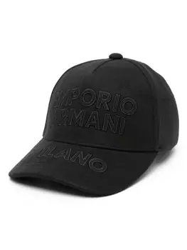 Emporio Armani кепка с вышитым логотипом, черный