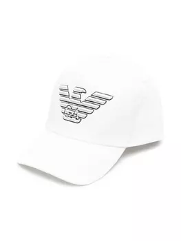 Emporio Armani Kids бейсболка с вышитым логотипом, белый