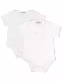 Emporio Armani Kids боди с логотипом, серый