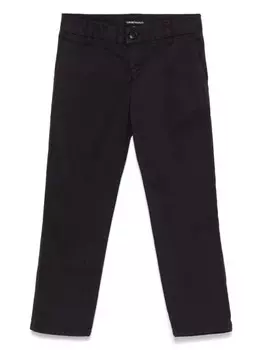 Emporio Armani Kids брюки чинос прямого кроя со средней посадкой и логотипом, синий