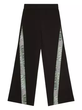 Emporio Armani Kids брюки из хлопковой смеси с логотипом, черный
