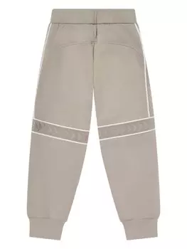 Emporio Armani Kids брюки с логотипом на ленте, нейтральный цвет
