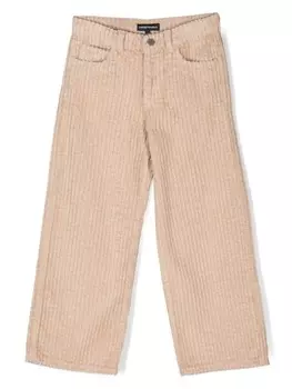Emporio Armani Kids брюки широкого кроя, нейтральный цвет