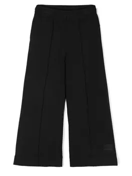Emporio Armani Kids брюки широкого кроя с поднятым швом, черный