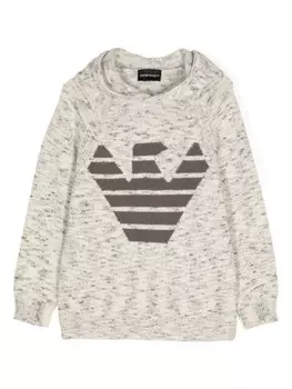 Emporio Armani Kids джемпер с логотипом, кремовый