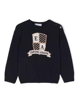Emporio Armani Kids джемпер с логотипом, синий