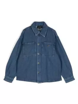 Emporio Armani Kids джинсовая рубашка, синий