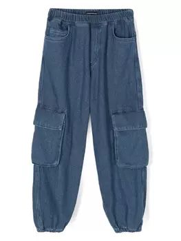 Emporio Armani Kids джинсы с логотипом, синий