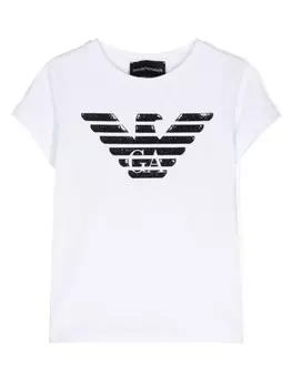Emporio Armani Kids футболка из джерси с логотипом, белый