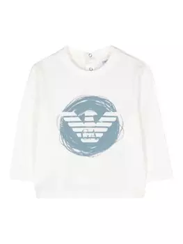 Emporio Armani Kids футболка с логотипом, белый