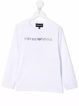Emporio Armani Kids футболка с логотипом, белый