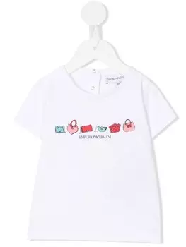 Emporio Armani Kids футболка с логотипом, белый