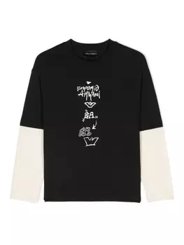 Emporio Armani Kids футболка с логотипом, черный