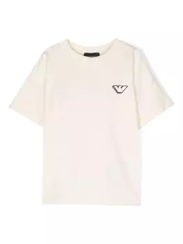 Emporio Armani Kids футболка с логотипом, нейтральный цвет